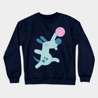 Puppy playing basketball Crewneck Sweatshirt